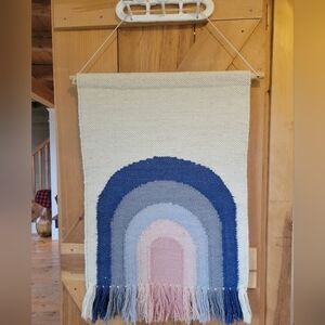 Rainbow Wall Hanging Natural Fibres Wool Cotton Baby Nursery Kids Room